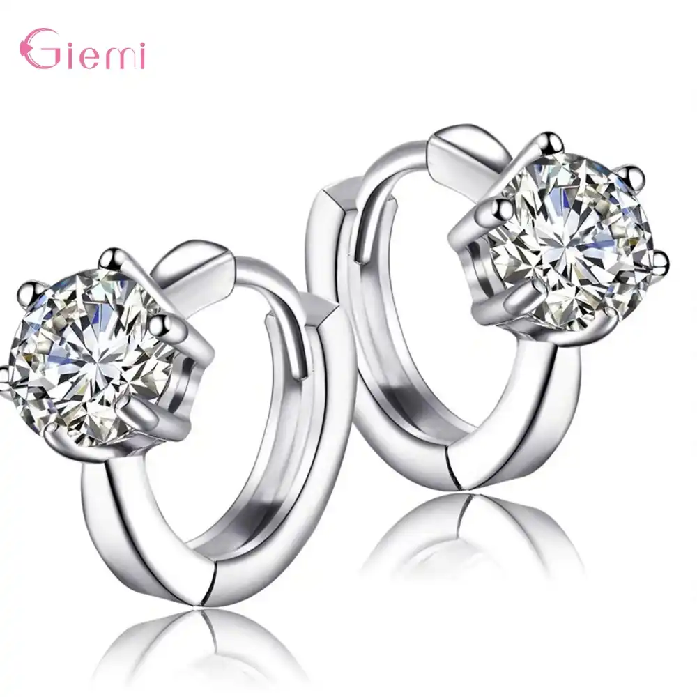 Новые круглые кольца из стерлингового серебра 925 пробы с кубическим цирконием Сережки для пирсинга модные корейские в форме лапки сережки б...