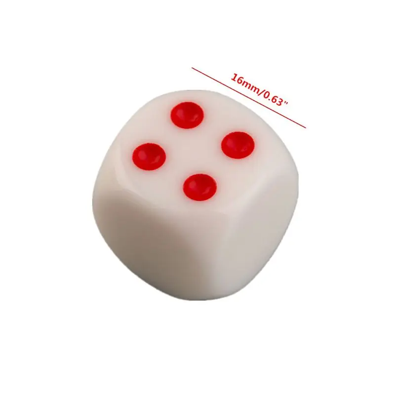 6pcs/set 16mm Round Corner Dice Single Sided Dice Blackjack 21 Baldheaded Dice W91C