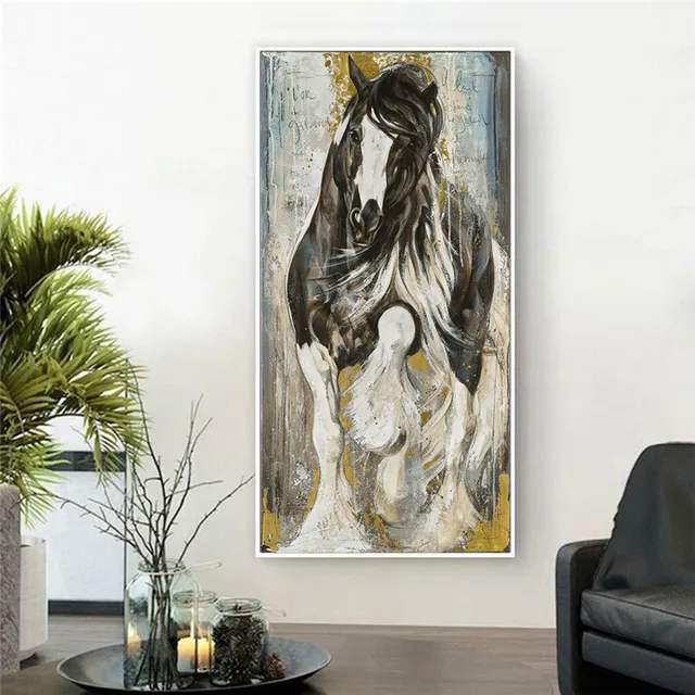 Beautiful Running Horse Paintings Printed on Canvas 6