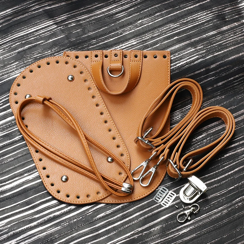 Handmade Handbag Sewing Bag Leather Cover With Holes DIY Accessories For Knitting Backpack