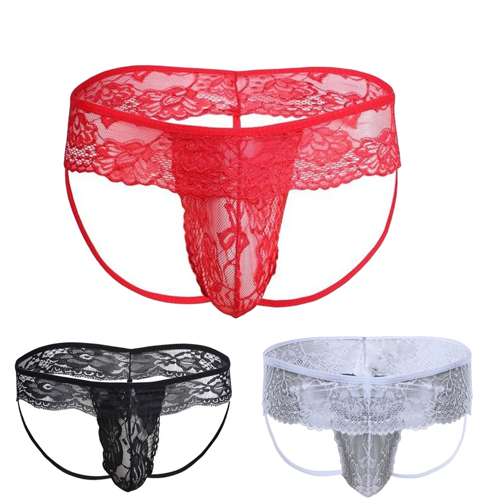 boxer trunks Men's transparent thong lace sexy underwear sexy alternative gay sex clothes flirty polychrome M L XL boxers and briefs