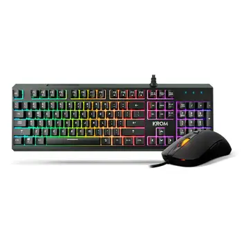 

Pack Gaming KROM Kaleido - NXKROMKALEIDO -RGB Teclado and mouse Gamer USB optical LED-Layout It is-include key "n"