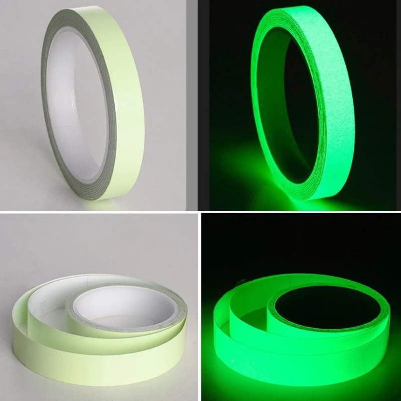 Glow Tape Self-Adhesive Sticker Removable Luminous Tape Fluorescent Glowing Dark Striking Night Warning Luminous