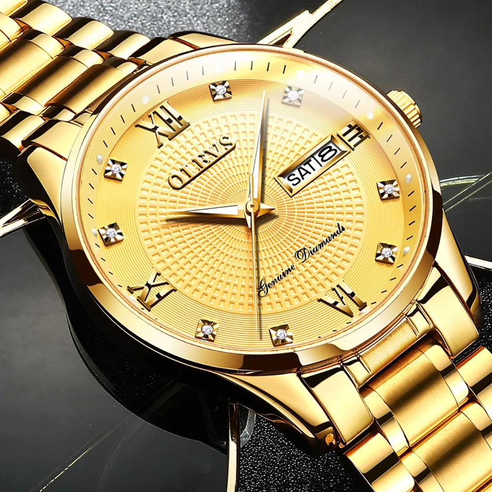 OLEVSMenGoldWatchLuxuryMensWatchesManAutomaticMechanical