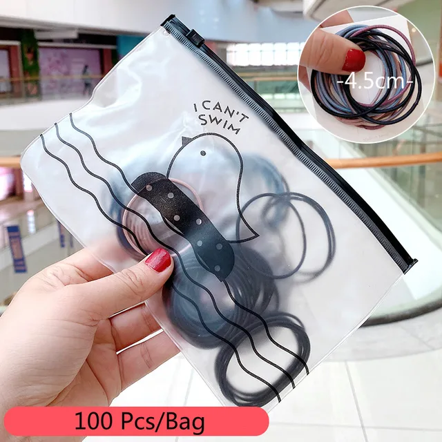 50/100/200 Pcs/Bag Children Cute Candy Cartoon Solid Elastic Hair Bands Girls Lovely Srunchies Rubber Bands Kid Hair Accessories 4-100 Pcs