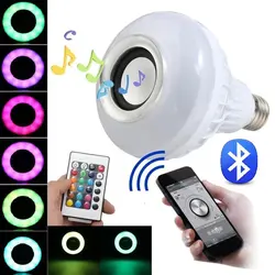 E27 Bluetooth мини аудио динамик RGB цвет света теплый белый лампочка музыкальная лампа