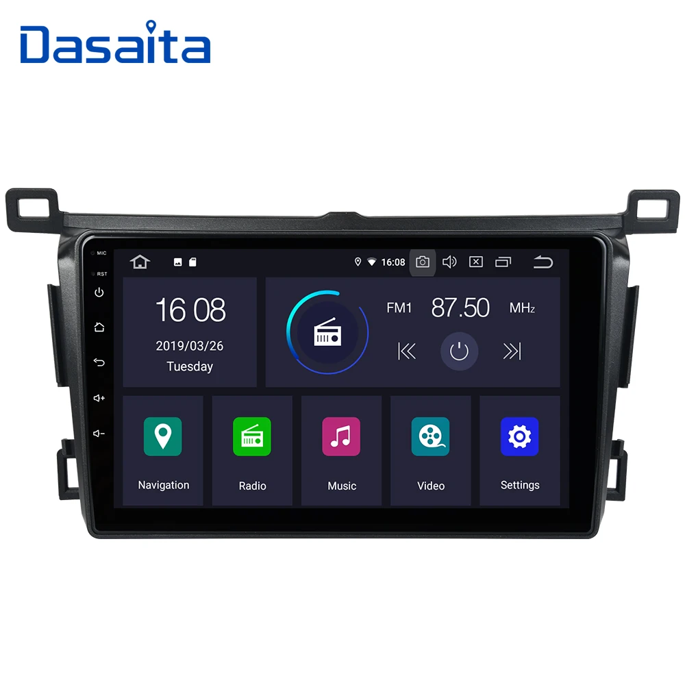 Автомагнитола Dasaita 9 &quotHD экран Android 0 1 Din для Toyota RAV4 GPS 2015 2016 2017 2018 четырехъядерный mp3
