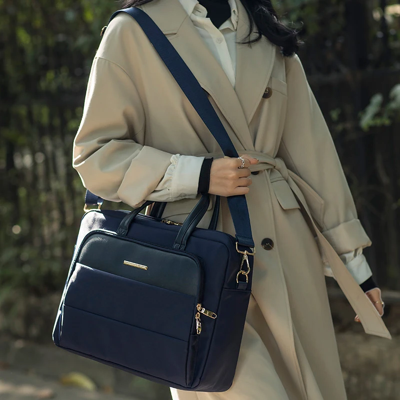 Bolsa para Laptop para Mulheres pu Mais Poliéster Maleta para Notebook Bolsas de Ombro Bolsas de Viagem Bolsas Femininas do Escritório 13 in 14 in 15 in 16 in - Imagem 2