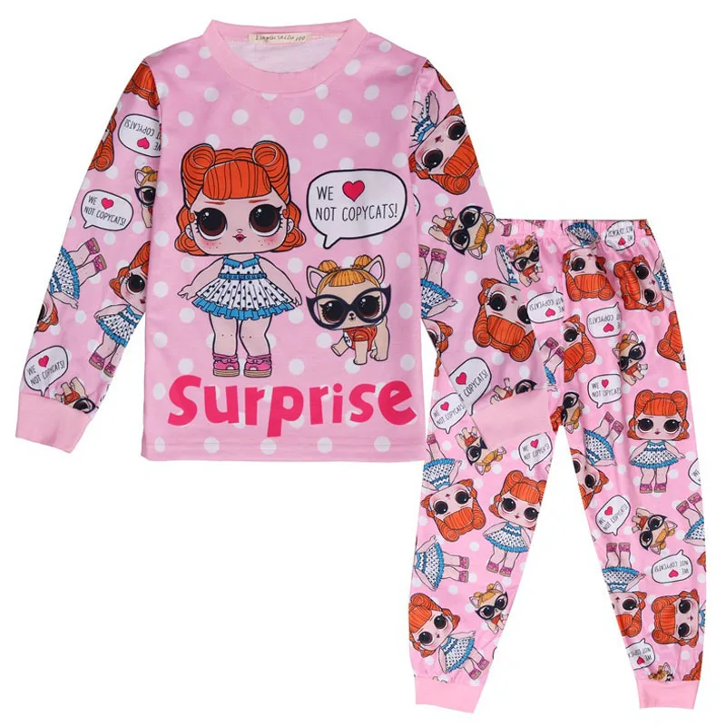 

Baby Girls Pajamas Surprise Girls Lol Suit Doll Pajamas Children's Long-sleeved Casual Suit Pants Girls Christmas Pajamas Sets