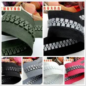 

6m/lot Most Free Shipping Oversize Continuous Plastic Resin Zipper Roll Tape with Slider for Outdoor Tent Bags Wholesale
