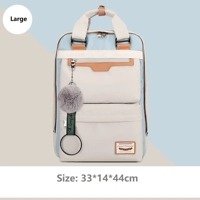 Женская сумка Эдисона, водонепроницаемый нейлоновый женский рюкзак, рюкзак для ноутбука, рюкзак для средней школы, студенческий рюкзак на плечо для путешествий, школьная сумка - Color: Blue