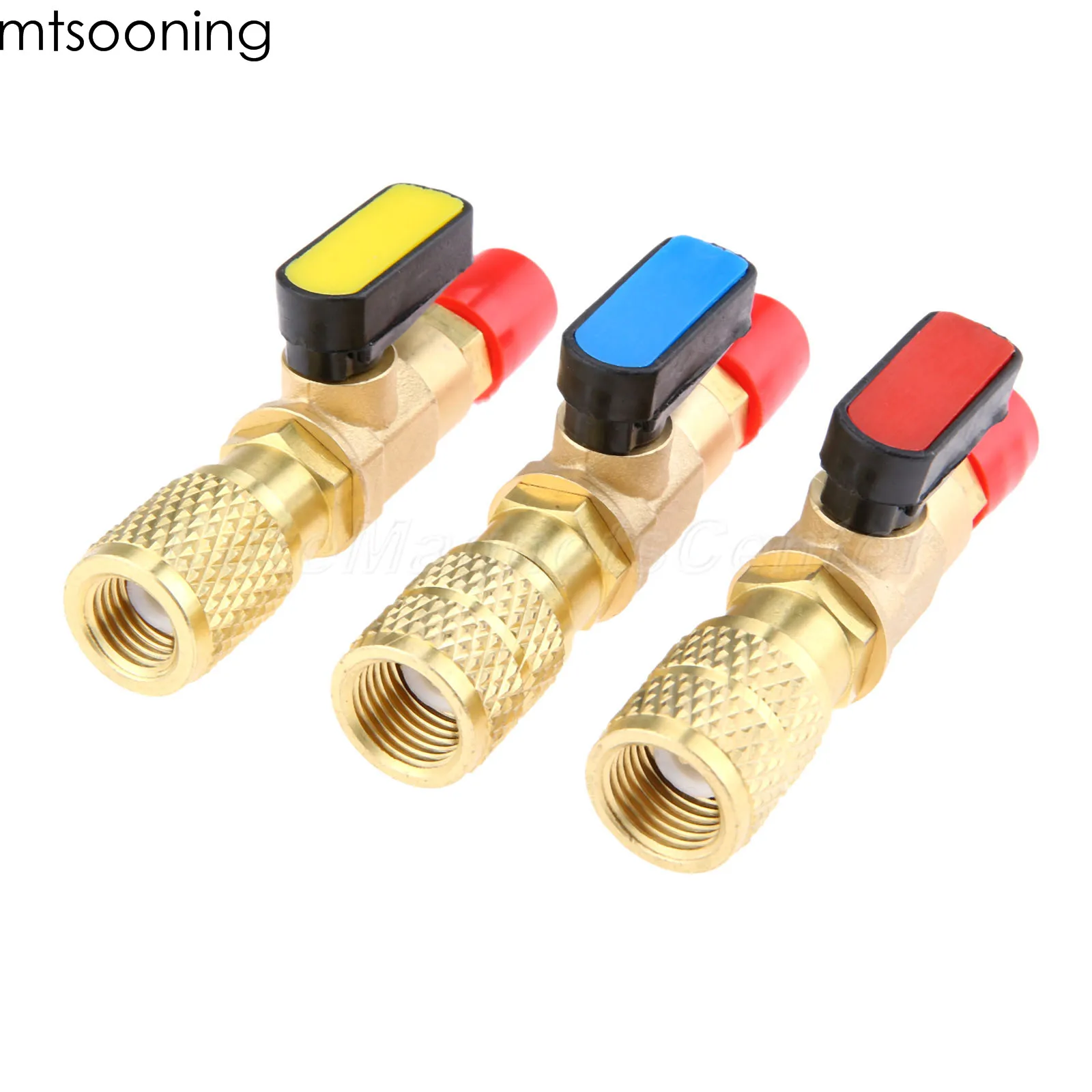 mtsooning 3pcs Straight Shut off Valve HVAC Gauges R410A Valves