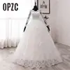 New Spring Lace Appliques Wedding Dresses Long Sleeve Vestidos De Novia 2022 White V-Neck Princess Bride Wedding Gowns Plus Size ► Photo 1/6