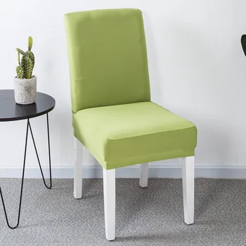

Good Quality Chair Cover Stretch Plain Colors Chair Covers Spandex Modern Kitchen Seat Case Dining Furniture Covers Home Decor
