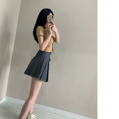 Skirts Women's Short Skirts Pleated Skirts Spring and Autumn New Casual Temperament Slim Thin Women's Skirts leather skirt