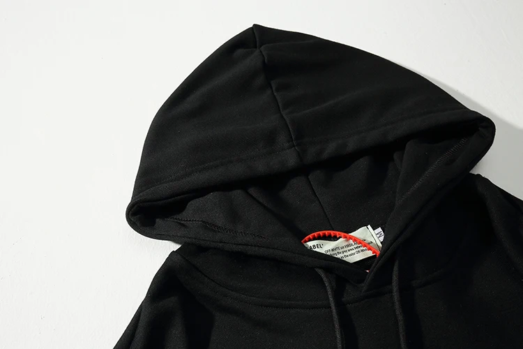Горячая штамповка стрела 19ss Off-White OW для мужчин/женщин влюбленных Осень Зима Хлопок Мода Повседневная Свободная Толстовка с капюшоном куртка