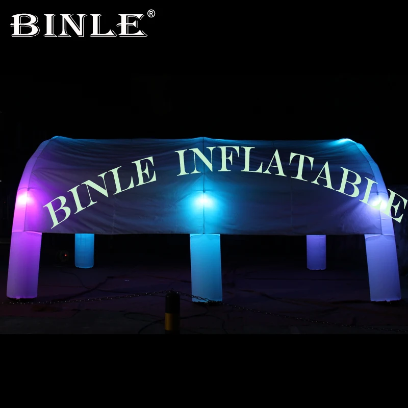 Открытый Ночной события белый надувной туннель палатка со светодиодным освещением арки стиль надувной павильон для украшения свадебной вечеринки