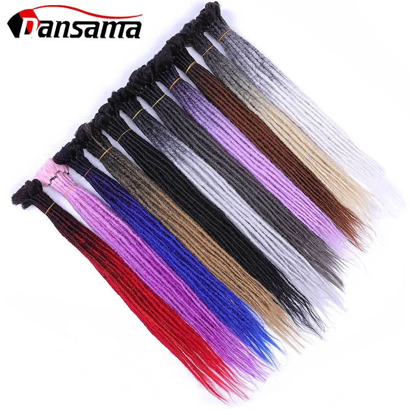 

Dansama Synthetic Hair Handmade Dreadlocks Hair Extensions Crochet Braiding Hair Pink Ombre Red 24 Inch 5 Strands/pack For Women