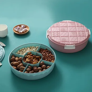 

2019 Candy Box Creative Dried Fruit Tray Plastic Lazy Fruit Bowl