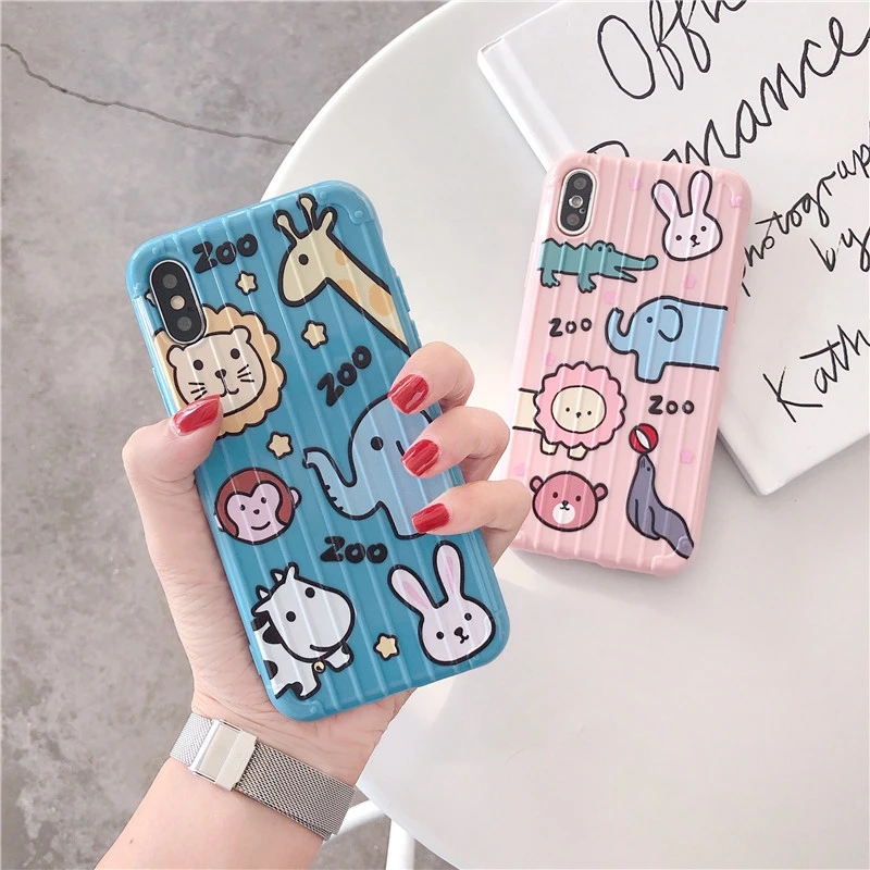 Модный мультяшный окрашенный мягкий чехол для телефона iPhone X XS XR Xmax 7 8 6S рисунок животных ультратонкий чехол для телефона с принтом