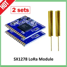 433mhz RF LoRa module 2pcs SX1278 PM1280 Long-Distance communication Receiver and Transmitter SPI LORA IOT+2pcs 433MHz antenna