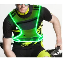 Gilet riflettente a LED per ciclismo attrezzatura da corsa con custodia ricarica USB e vita regolabile con 3 modalità luminose a LED cinghie riflettenti