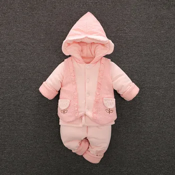 

Baby Jumpsuit Clothes Newborn Kids Boys Girls Clothes Toddler Baby Winter Cute Cartoon Cotton-padded clothes Hooded Romper