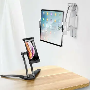 

NEW Tablet Stand Wall Desk Tablet Mount Stand Fit For 5-10.5 inch Width Tablet Metal Bracket Smartphones Holders
