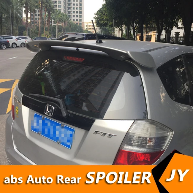 Для HONDA FIT спойлер 2008 2013 jazz высокого качества ABS Материал заднее крыло автомобиля