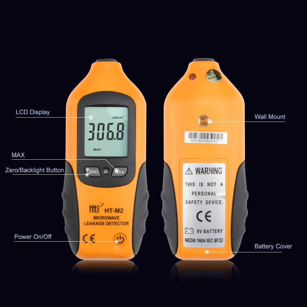 High Sensitivity Professional Digital Microwave Leakage Detector High Accuracy Radiation Meter LCD Display Tester 0-9.99mW/cm2 blade micrometer