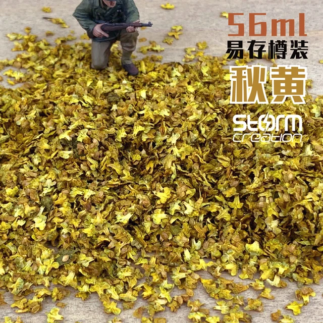 DIY HO Scale Model Scene Falling Leaves Autumn Scene Tree Shrinking DIY Plant Landscaping Platform Military Soldier Building yellow