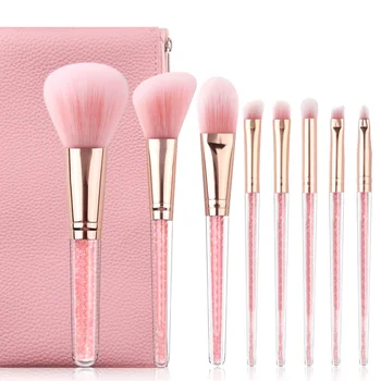

2019 8pcs Pinks Quicksand Makeup Brush Set Fiber Bristles Concealer Super Soft Makeup Brush
