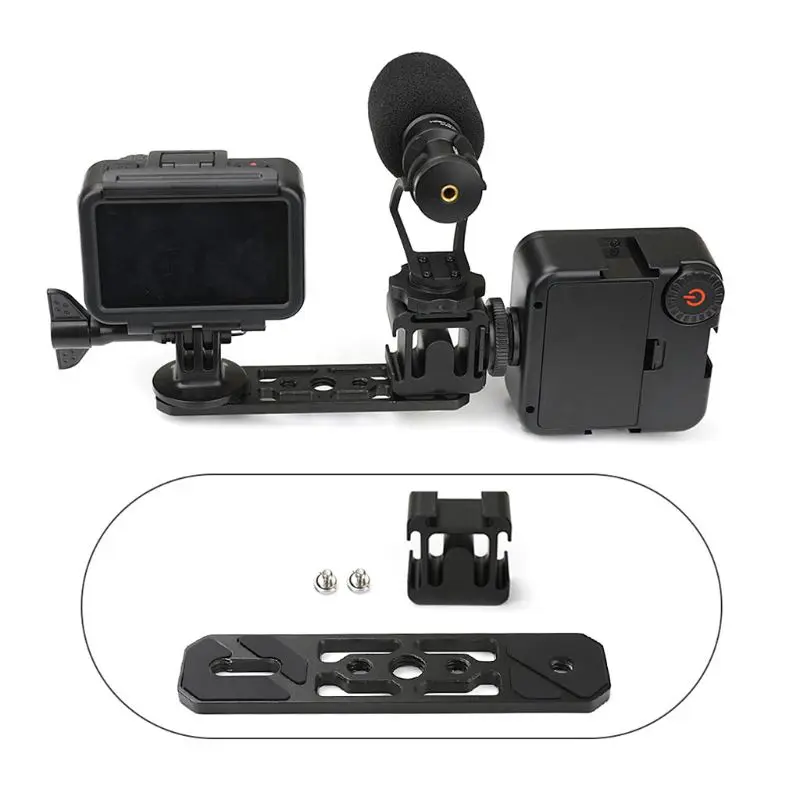 

Aluminum Alloy/ABS Plastic Triple Cold Shoe Bracket Mount Adapter Extension Kit for DJI OSMO Pocket Action Camera Accessories