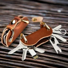 Стиль многофункциональная винтажная Новинка устройство для хранения ключей кожаная сумка для ключей