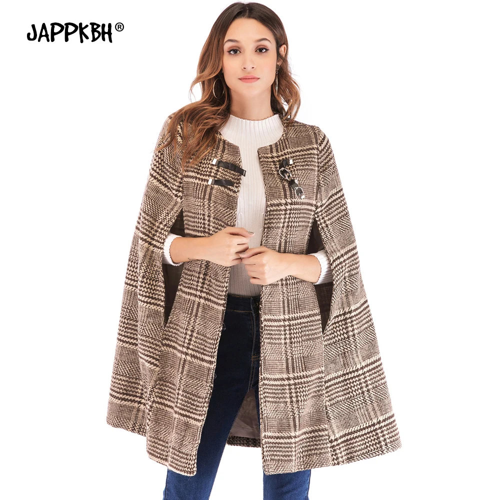 

Autumn Winter Coat Women 2020 Casual Coarse Woolen Sleeveless Cape Jacket Female Vintage Loose Warm Wool Coat Casaco Feminino