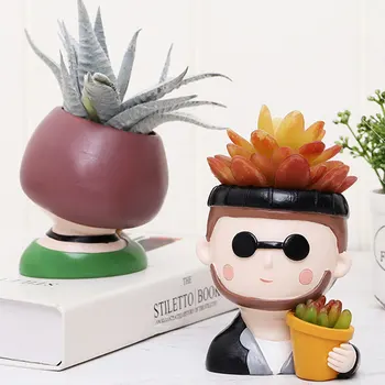 

Creative Cartoon Desktop Cactus Flower Pot Succulent Plant Pot Container Living Room Decoration Home Gadgets