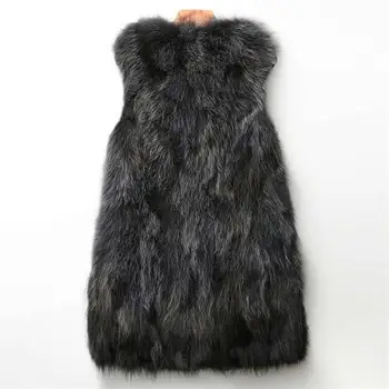 

2019 Winter New Women Plush Real Fur Vests Natural Raccoon Fur Waistcoat Female Genuine Fur Gilet Abrigos Mujer Invierno K372