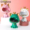 ERMAKOVA Lucky Cat Statue Sculpture Table Decoration Miniature Figurine Sundries Storage Box Modern Living Room Desk Home Decor ► Photo 3/6