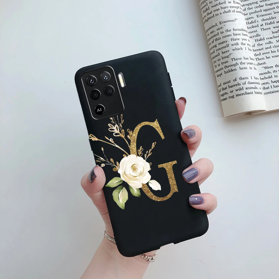 Phone Cases For OPPO A94 F19 Pro Reno 5 Lite Silicone Back Soft Case Cute Letters Cover Shockproof Bumper For OPPO A94 5G Case casing oppo