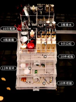 

private label Makeup cosmetics display organizer stand holder box jewelry earrings box transparent simple lipstick storage box