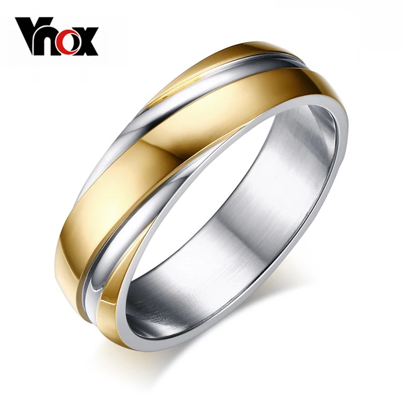 Vnox Свадебные Кольца для Для мужчин 316L Нержавеющая сталь Ювелирные изделия 6 мм