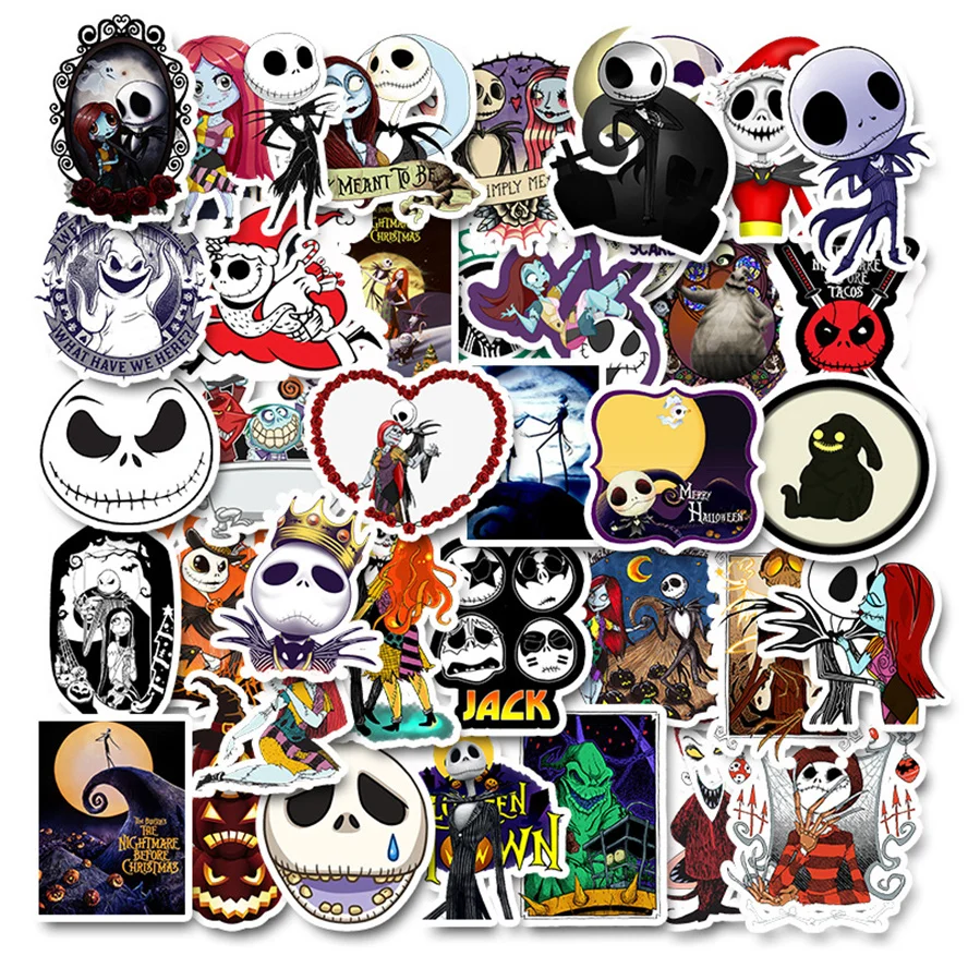

10/30/50PCS Halloween Christmas Theme Horror Night Cute Scarecrow Graffiti Personalized Stickers Decorative Stickers Wholesale