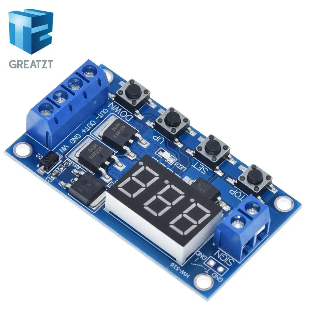 

GREATZT Trigger Cycle Timer Delay Switch 12 24V Circuit Board Dual MOS Tube Control Module