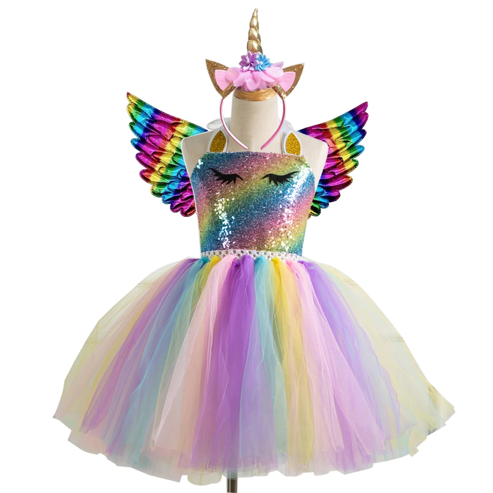 unicorn rainbow tutu dress