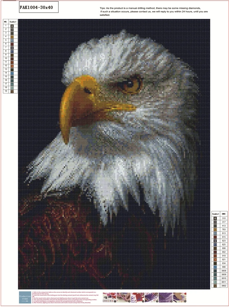 Орел новинка алмазная живопись ремесла вышивка животное алмаз искусство