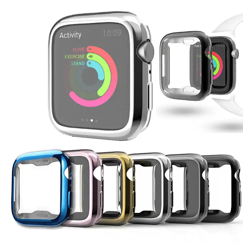 Чехол для часов Apple Watch 5 4 44 мм 40 защитный чехол с покрытием из ТПУ 360 тонкий мягкий