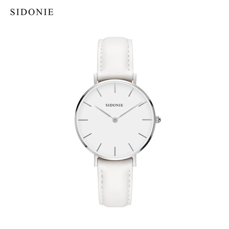 

Japan Movement Brown Leather horloges vrouwen White Dial Women Top Brand Luxury Waterproof Watch relogio feminino zegarek damski