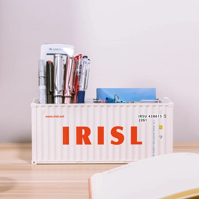 Simulation Shipping Container Model  20ft Mini Toys Logistics Container MultiFunction Pen Holder Office Must be Gift Custom LOGO IRISL 30 Pen holder