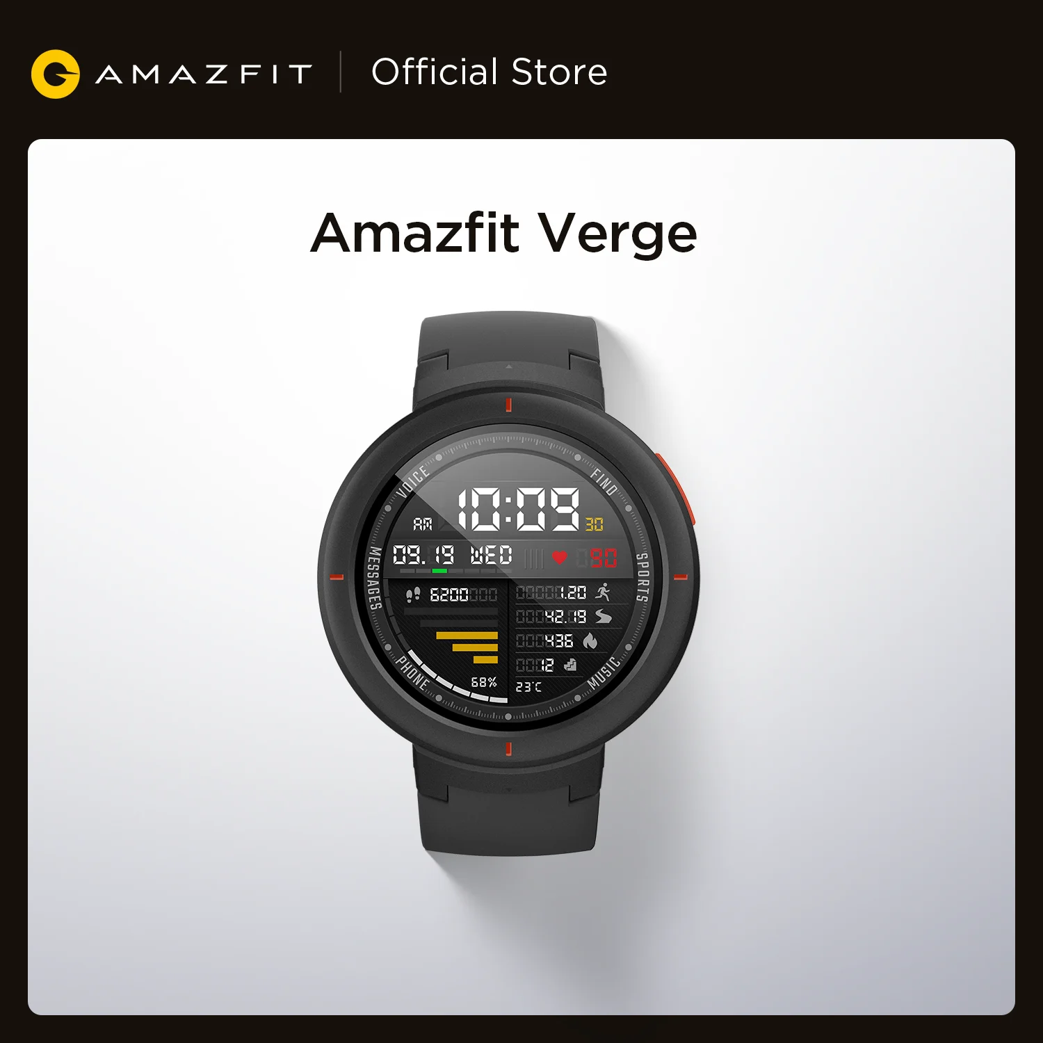  Смарт часы Amazfit Verge спортивные, GPS, Bluetooth, микрофон, динамик, шагомер, сообщения, пульсометр 