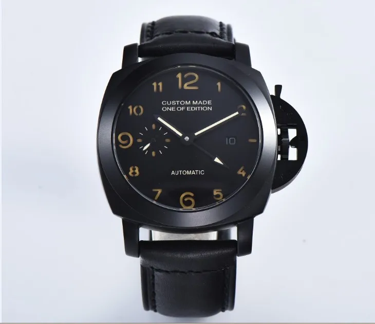 

44mm Large Dial Men Military Watch Calendar Original Seagull ST2555 Automatic Movement GMT Luminous Mens Army Mechanical Watches